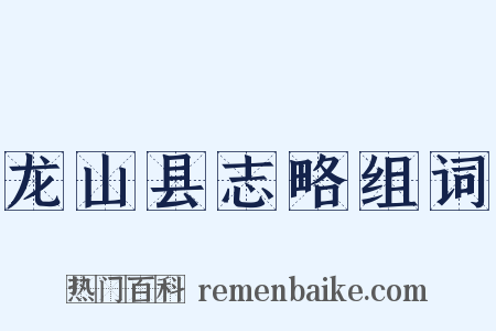 龙山县志略组词是什么意思的图片